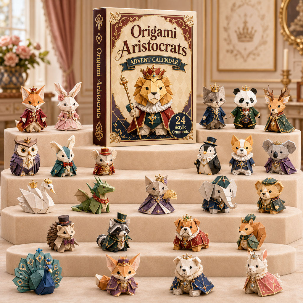 CHRISTMAS KICKOFF 40% OFF - Origami Aristocrats Advent Calendar 2026 - 24-Day Festive Countdown, Acrylic Charms Blind Box - Gift For Origami Lovers AC0TH225