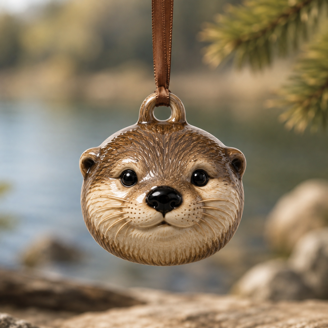 Otter Head Mica Ornament NCU0TM076