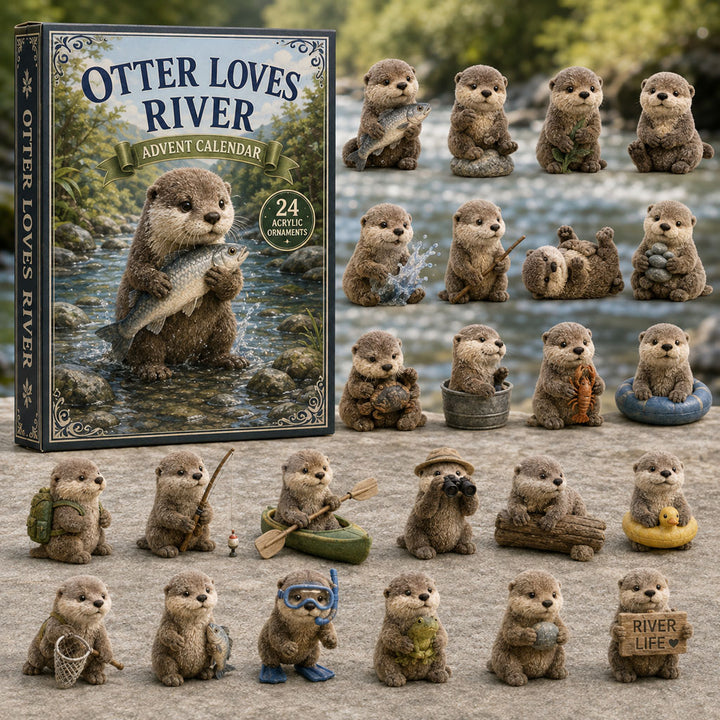 CHRISTMAS KICKOFF 40% OFF - Otter Loves River Advent Calendar 2026 - 24-Day Festive Countdown, Acrylic Charms Blind Box - Gift For Otter Lovers AC0TM142