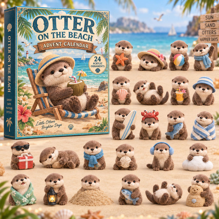 CHRISTMAS KICKOFF 40% OFF - Otter On Beach Advent Calendar 2026 - 24-Day Festive Countdown, Acrylic Charms Blind Box - Gift For Otter Lovers AC0TM273