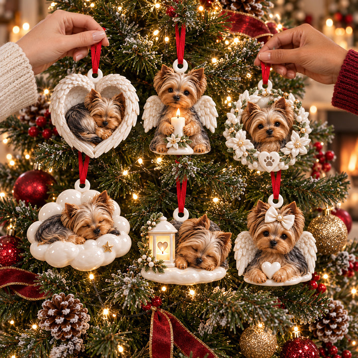 Our Beloved Yorkie Acrylic Ornament Gift Set NCU0HT181