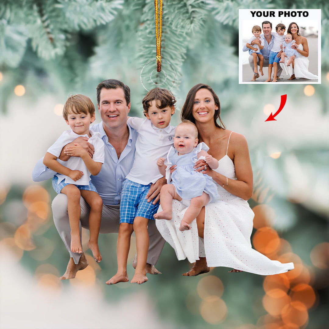 Our Cozy Christmas Crew - Personalized Photo Mica Ornament - Christmas Gift For Family Members