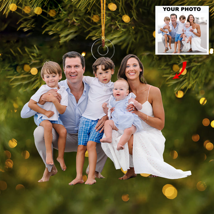Our Cozy Christmas Crew - Personalized Photo Mica Ornament - Christmas Gift For Family Members
