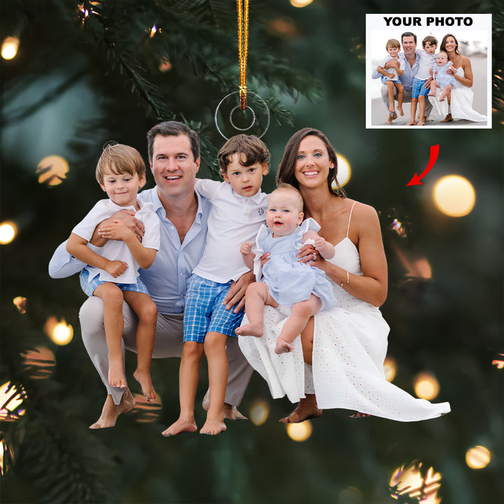 Our Cozy Christmas Crew - Personalized Photo Mica Ornament - Christmas Gift For Family Members