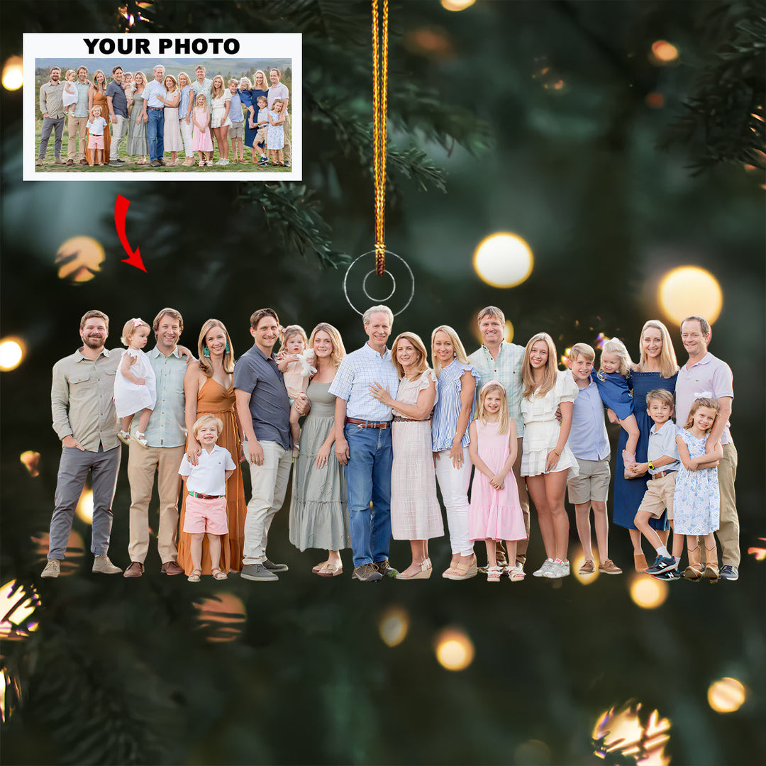 Our Greatest Gift Is Family - Personalized Photo Mica Ornament - Christmas Gift For Family Members
