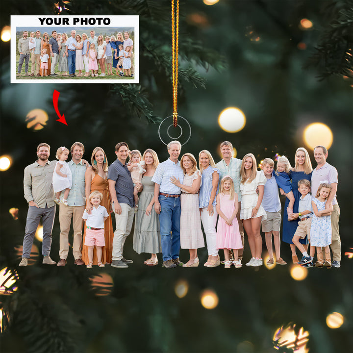 Our Greatest Gift Is Family - Personalized Photo Mica Ornament - Christmas Gift For Family Members