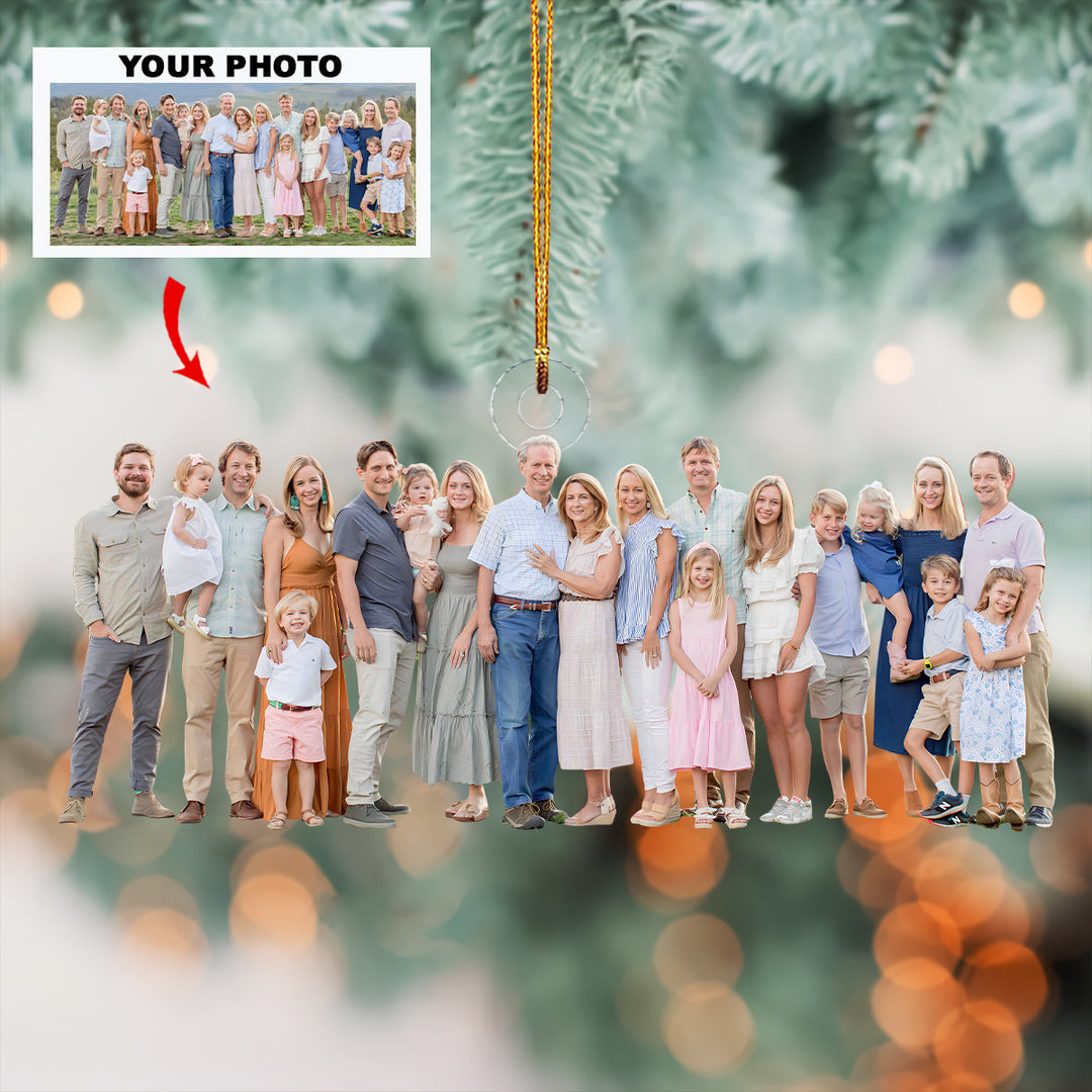 Our Greatest Gift Is Family - Personalized Photo Mica Ornament - Christmas Gift For Family Members