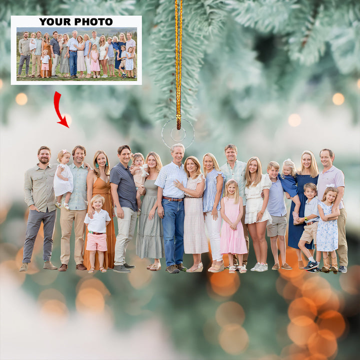 Our Greatest Gift Is Family - Personalized Photo Mica Ornament - Christmas Gift For Family Members