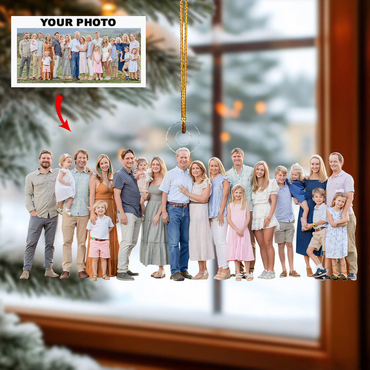 Our Greatest Gift Is Family - Personalized Photo Mica Ornament - Christmas Gift For Family Members