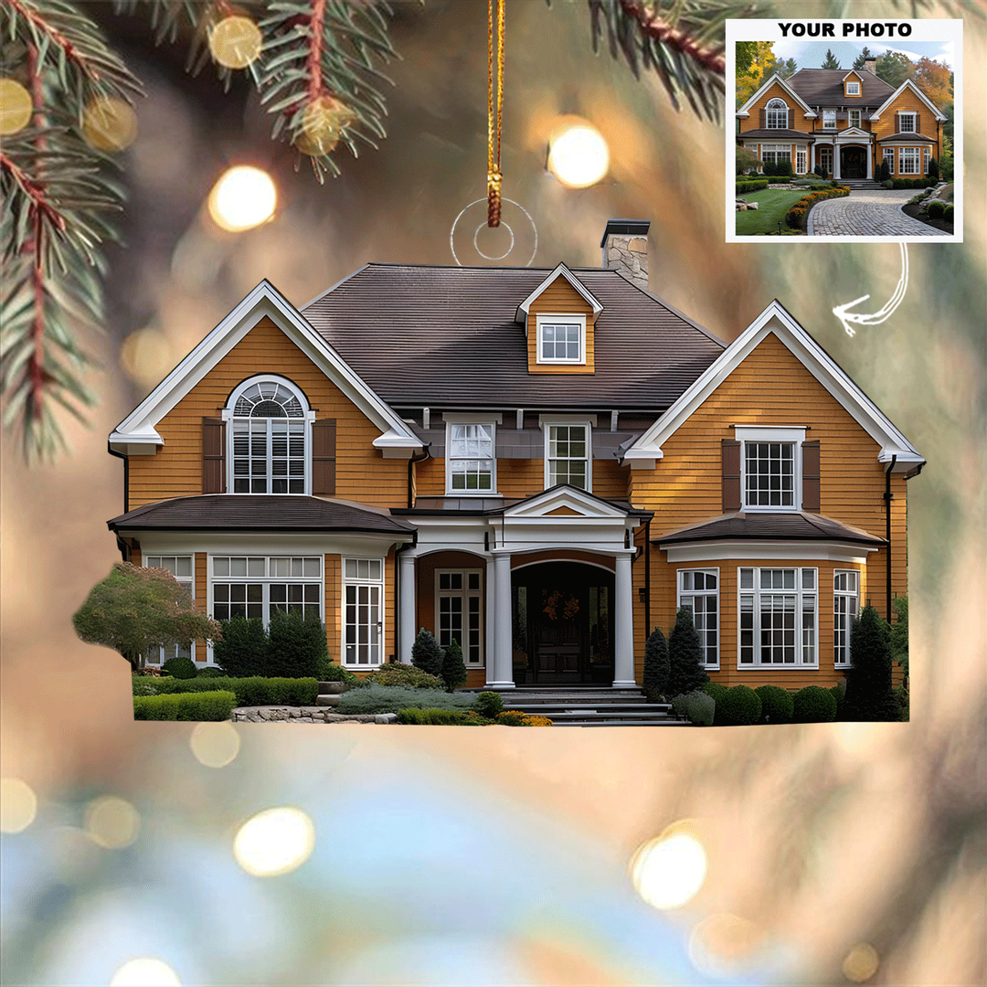 Our New House - Personalized Photo Mica Ornament - Christmas Gift For Family Members