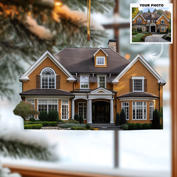 Our New House - Personalized Photo Mica Ornament - Christmas Gift For Family Members
