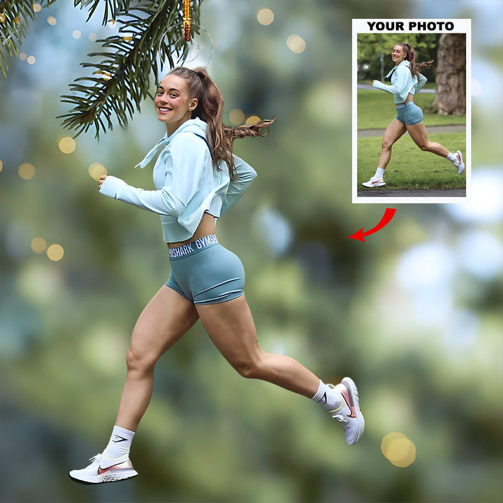 Power Moves - Personalized Photo Mica Ornament - Christmas Gift For Running Players, Running Lovers