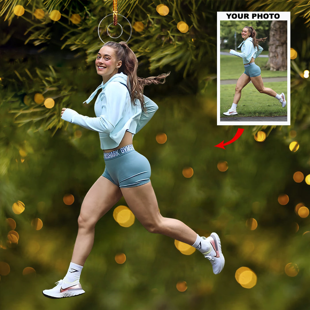 Power Moves - Personalized Photo Mica Ornament - Christmas Gift For Running Players, Running Lovers
