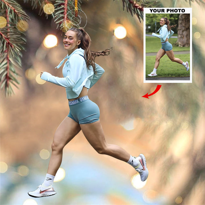 Power Moves - Personalized Photo Mica Ornament - Christmas Gift For Running Players, Running Lovers