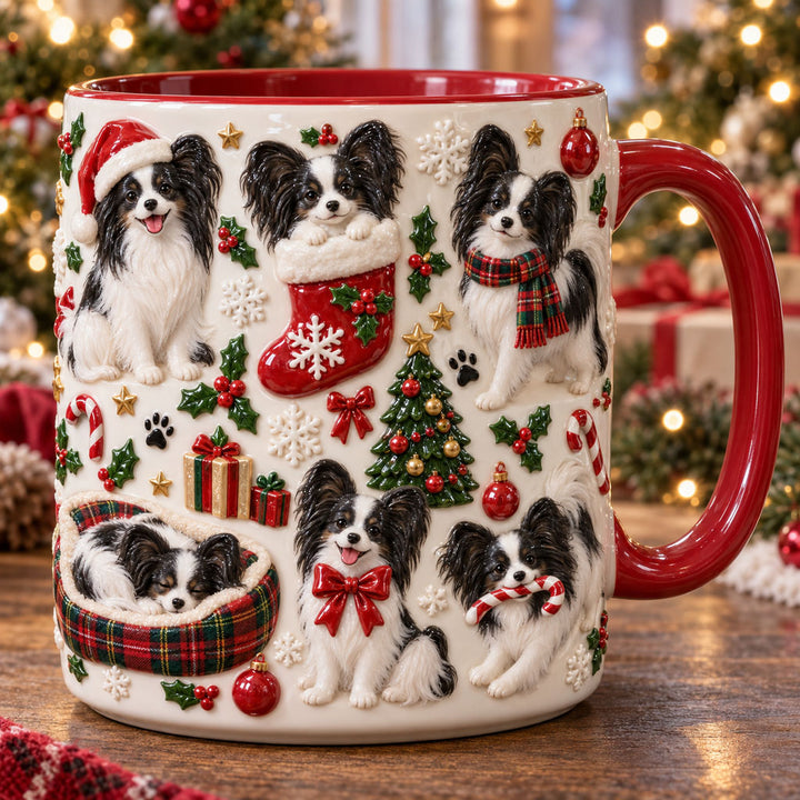 Papillon Christmas 3D Effect Printed Accent Mug NCU0NT134
