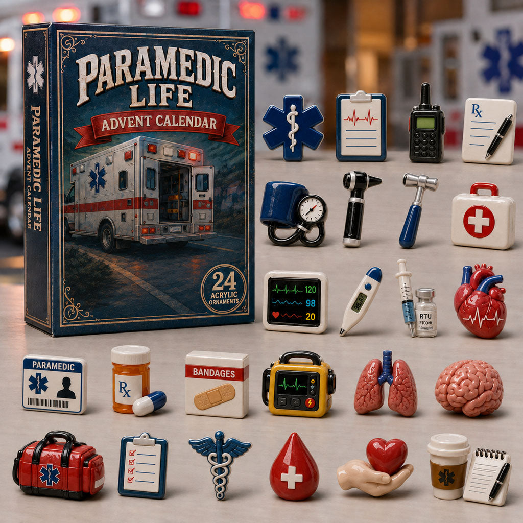 CHRISTMAS KICKOFF 40% OFF - Paramedic Life Saver Advent Calendar 2026 - 24-Day Festive Countdown, Acrylic Charms Blind Box - Gift For Nurse Lovers AC0TM204
