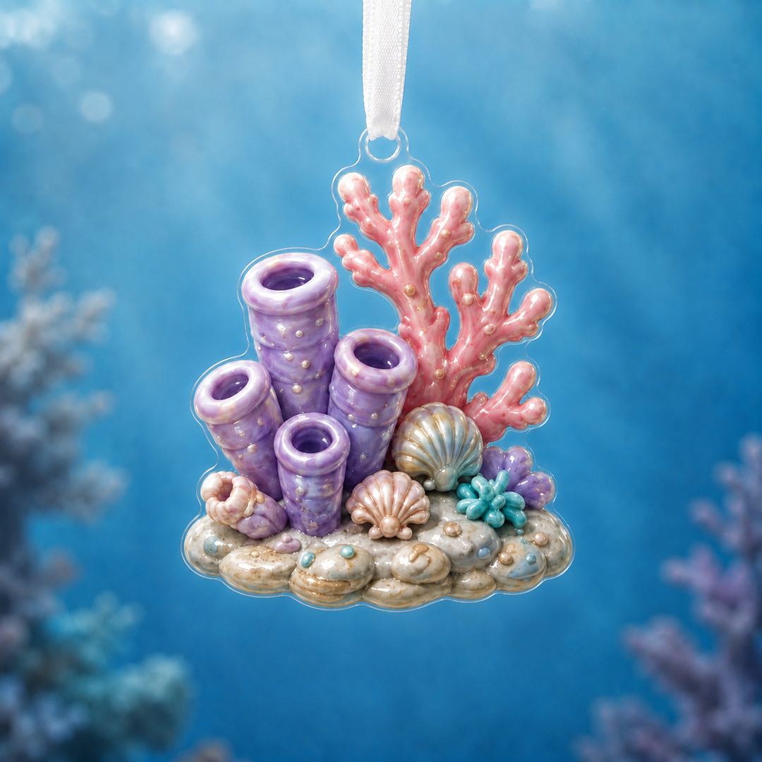 Pastel Coral Garden Mica Ornament NCU0HA020