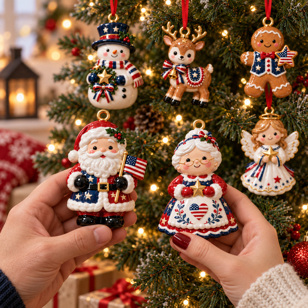 Patriotic Christmas Team Acrylic Ornament Gift Set NCU0HT158