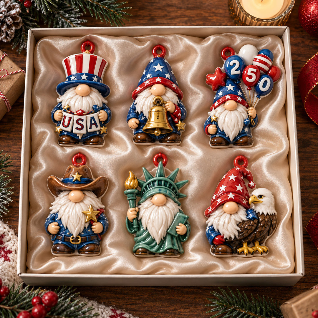 Patriotic Gnome Acrylic Ornament Gift Set NCU0HT159