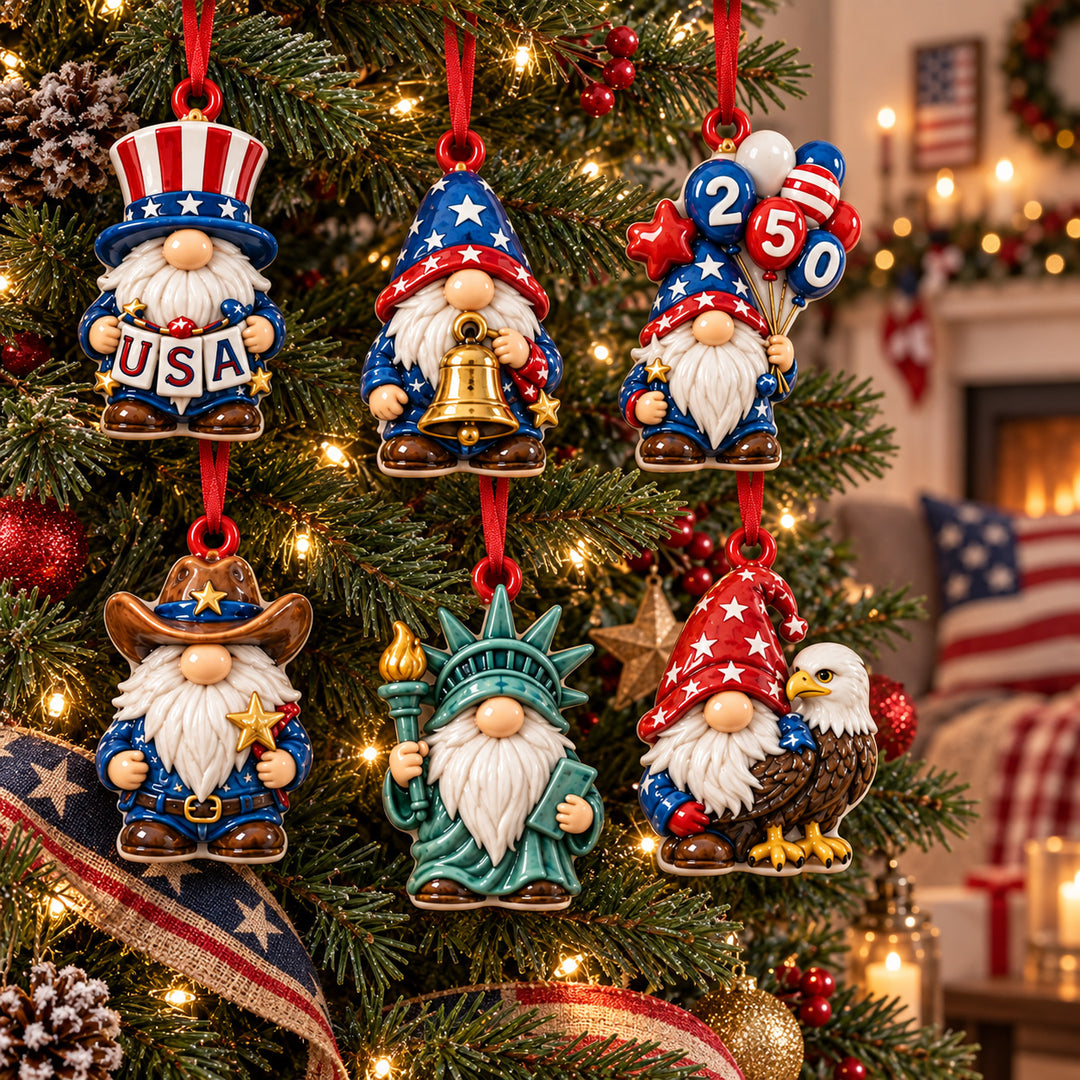 Patriotic Gnome Acrylic Ornament Gift Set NCU0HT159