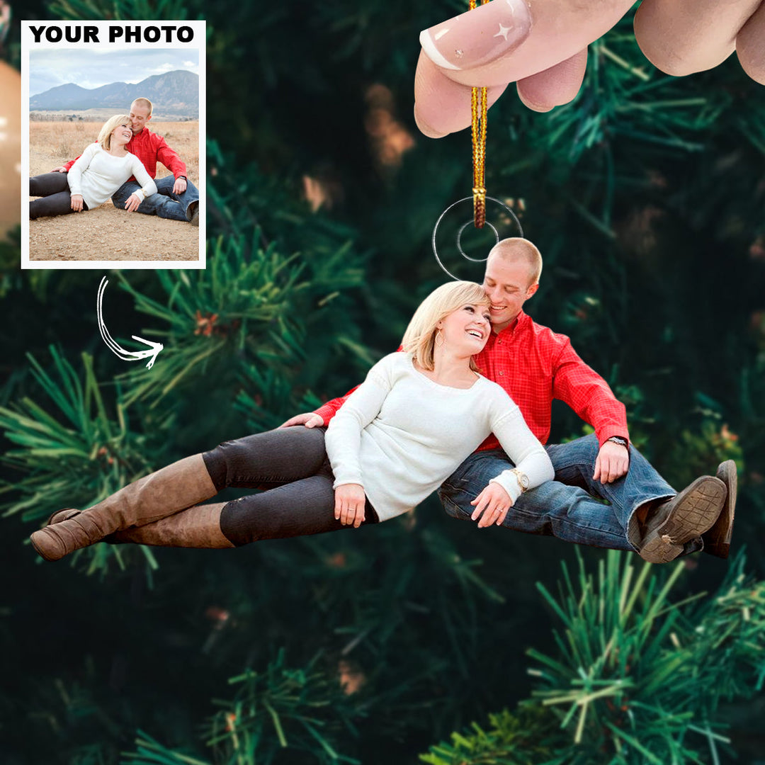 Peace Is With You - Personalized Photo Mica Ornament - Christmas Gift For Couple