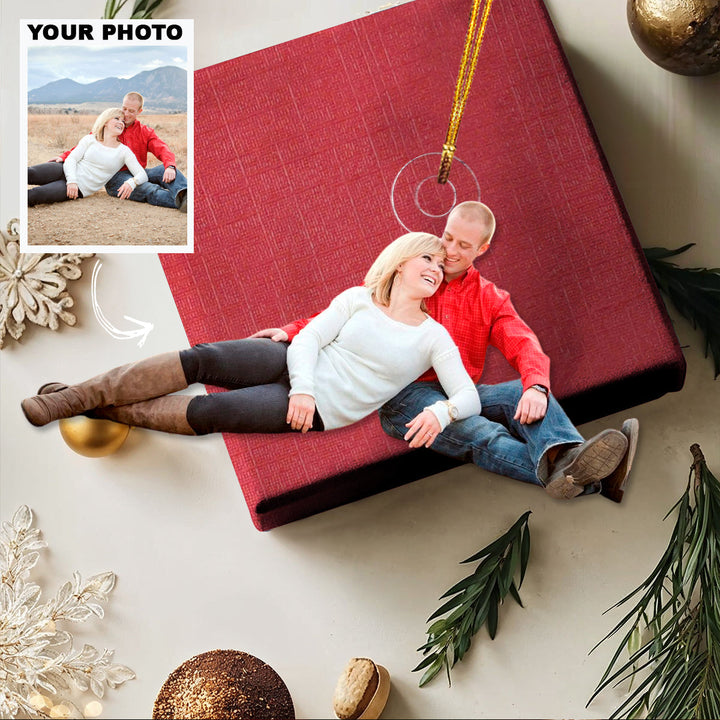 Peace Is With You - Personalized Photo Mica Ornament - Christmas Gift For Couple