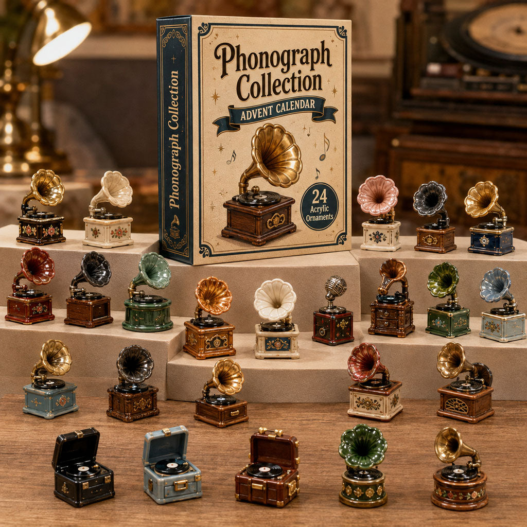 CHRISTMAS KICKOFF 40% OFF - Phonograph Collection Advent Calendar 2026 - 24-Day Festive Countdown, Acrylic Charms Blind Box - Gift For Vinyl Record Player Lovers AC0TH213