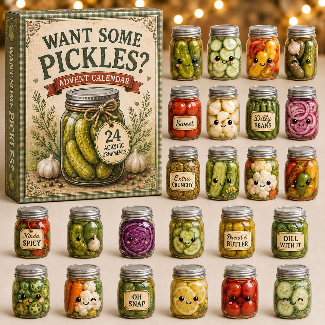 CHRISTMAS KICKOFF 40% OFF - Pickle Jar Collection Advent Calendar 2026 - 24-Day Festive Countdown, Acrylic Charms Blind Box - Gift For Cooking Lovers