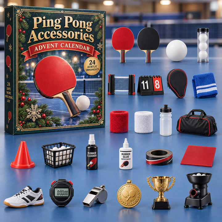 CHRISTMAS KICKOFF 40% OFF - Ping Pong Accessories Advent Calendar 2026 - 24-Day Festive Countdown, Acrylic Charms Blind Box - Gift For Ping Pong Lovers AC0NT287