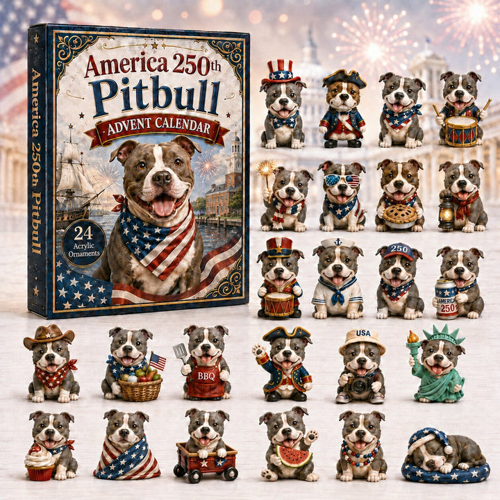 CHRISTMAS KICKOFF 40% OFF - Pitbull Advent Calendar 2026 - 24-Day Festive Countdown, Acrylic Charms Blind Box - Gift For Dog Lovers