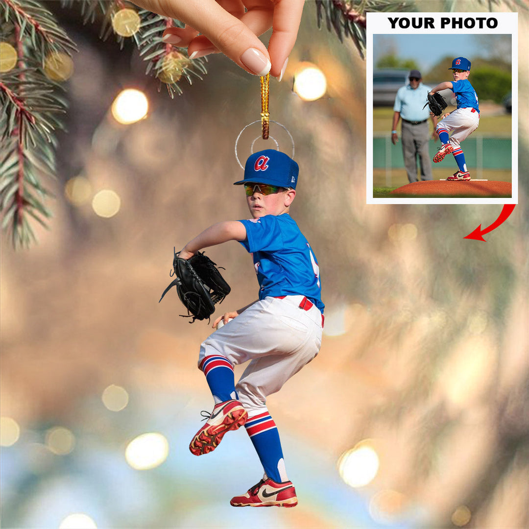 Pitch Mastery - Personalized Photo Mica Ornament - Christmas Gift For Sport Loving Kids