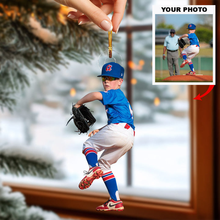 Pitch Mastery - Personalized Photo Mica Ornament - Christmas Gift For Sport Loving Kids