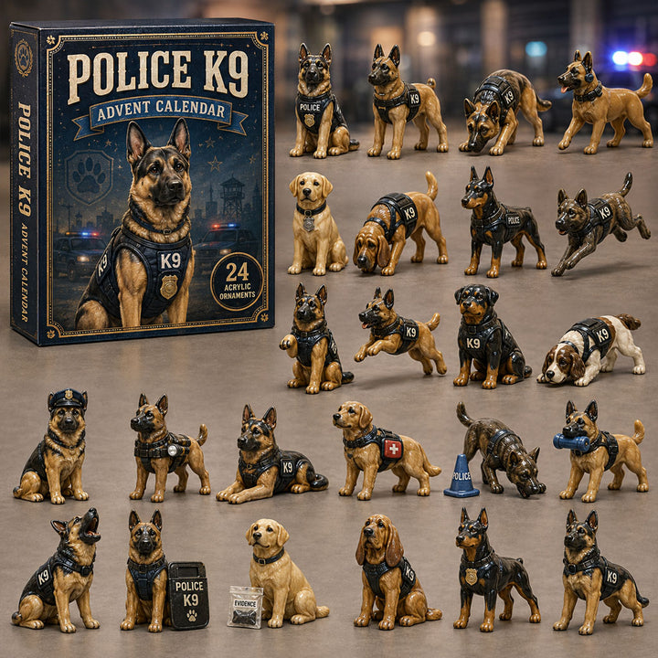 CHRISTMAS KICKOFF 40% OFF - Police K9 Unit Advent Calendar 2026 - 24-Day Festive Countdown, Acrylic Charms Blind Box - Gift For Police Lovers AC0TM208