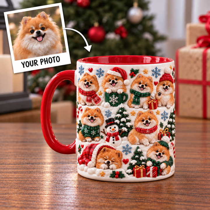 Pom Pom Personalized 3D Effect Printed Accent Mug UPL0TM007