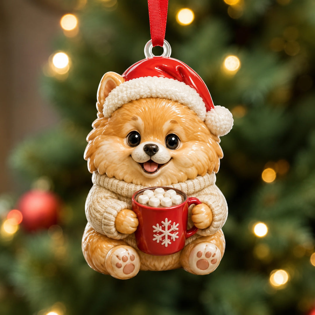 Pomeranian Cocoa Mug Mica Ornament NCU0HT063