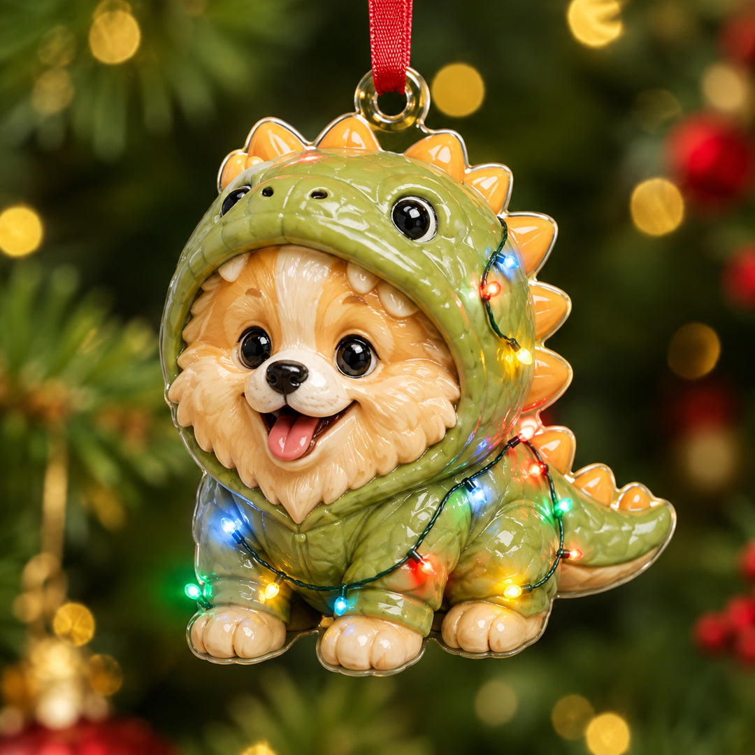 Pomeranian Dinosaur Mica Ornament NCU0HT061
