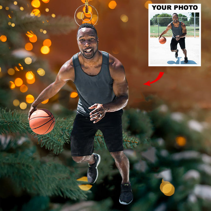 Pose - Personalized Photo Mica Ornament - Gift For Basketball Lovers, Family Members