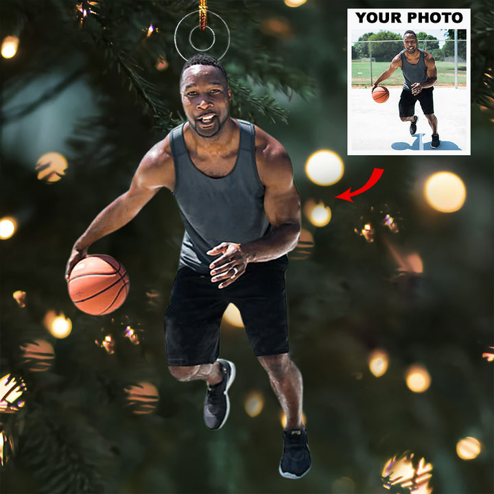 Pose - Personalized Photo Mica Ornament - Gift For Basketball Lovers, Family Members