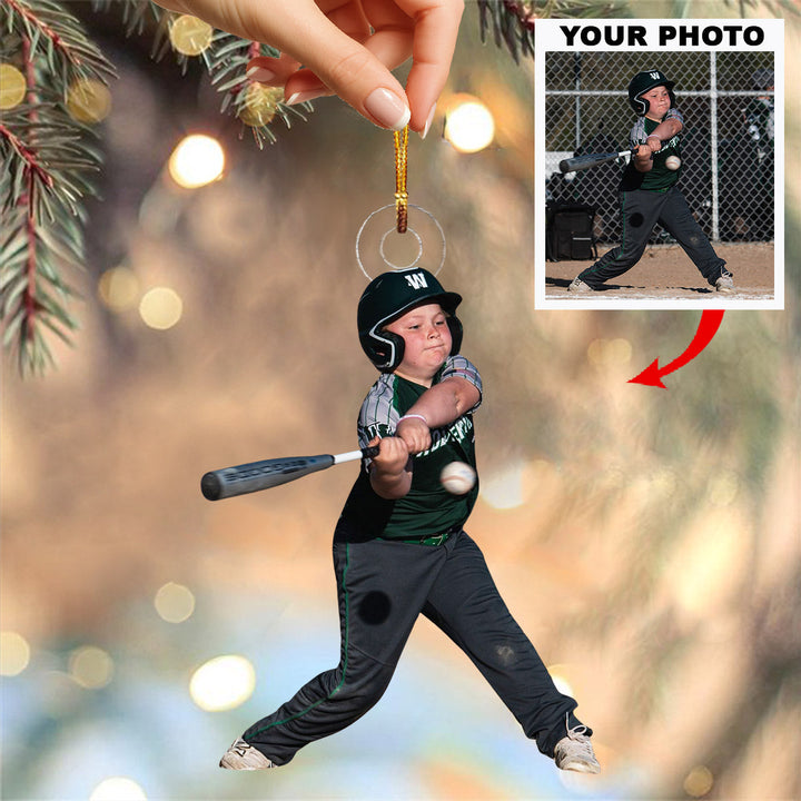 Power Swing - Personalized Photo Mica Ornament - Christmas Gift For Family Members
