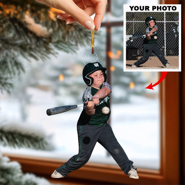 Power Swing - Personalized Photo Mica Ornament - Christmas Gift For Family Members