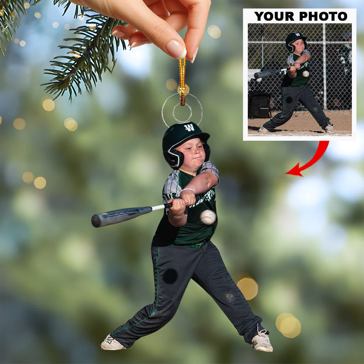 Power Swing - Personalized Photo Mica Ornament - Christmas Gift For Family Members