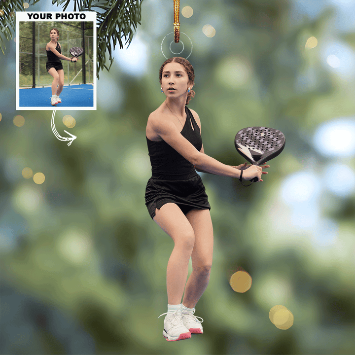 Practice In Style - Personalized Photo Mica Ornament - Gift For Tennis Lovers, Family Members, Wife, Girlfriend