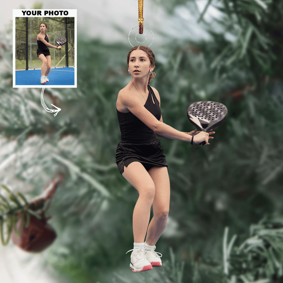 Practice In Style - Personalized Photo Mica Ornament - Gift For Tennis Lovers, Family Members, Wife, Girlfriend
