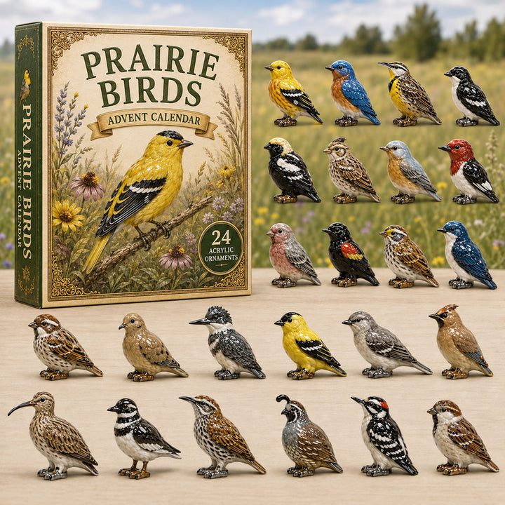 CHRISTMAS KICKOFF 40% OFF - Prairie Birds Advent Calendar 2026 - 24-Day Festive Countdown, Acrylic Charms Blind Box - Gift For Bird Lovers AC0TM213