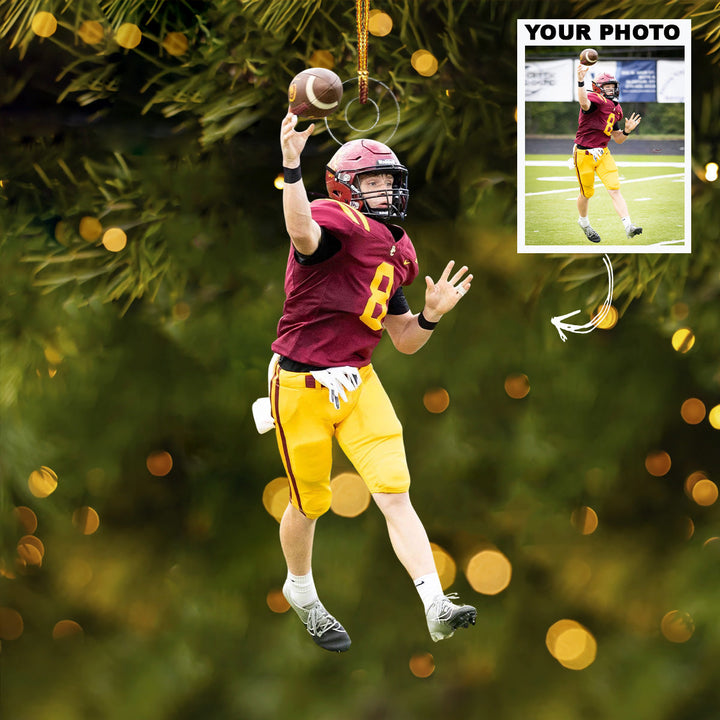 Precision Pass Play - Personalized Photo Mica Ornament - Christmas Gift For Family Members