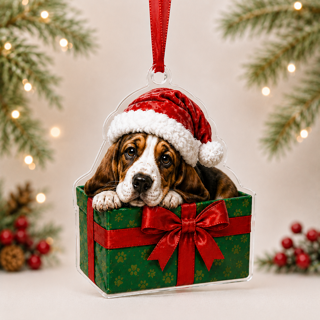 Present Basset Hound Mica Ornament NCU0NT050