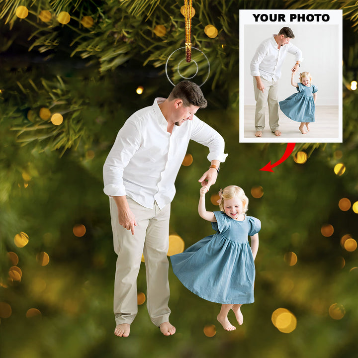 Proud Dad - Personalized Photo Mica Ornament - Christmas Gift For Family Members