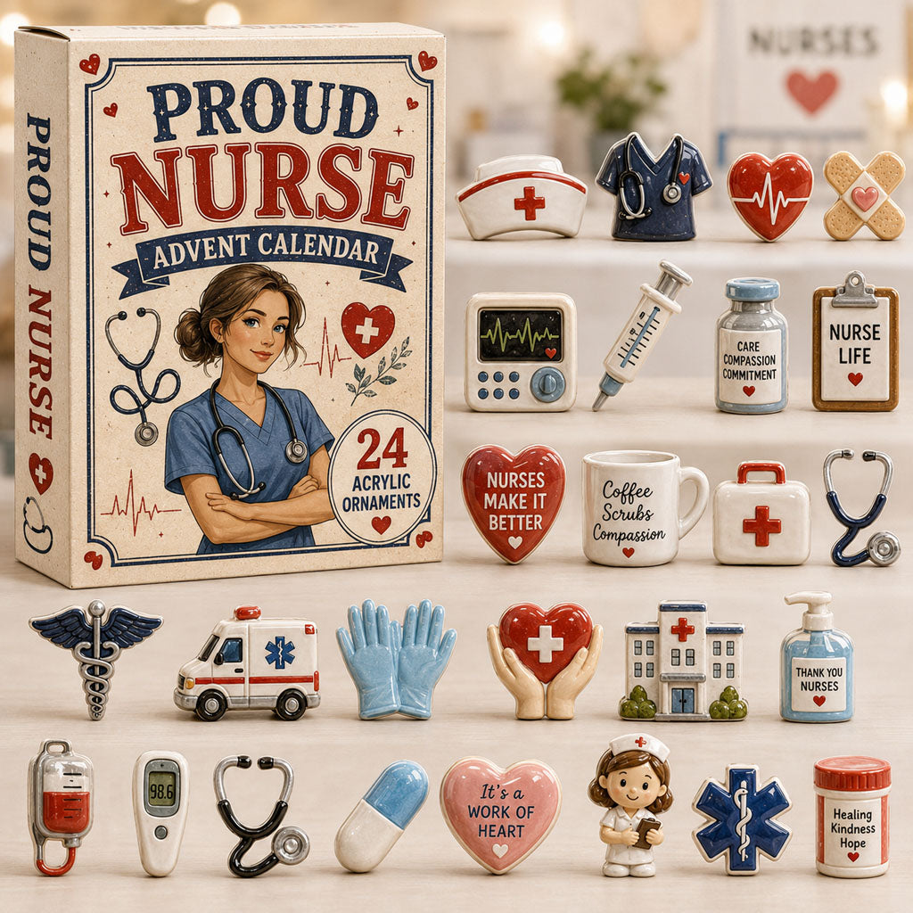 CHRISMAST KICKOFF 40% OFF - Proud Nurse Life Advent Calendar 2026 - 24-Day Festive Countdown, Acrylic Charms Blind Box - Gift For Nurse Lovers AC0TM200