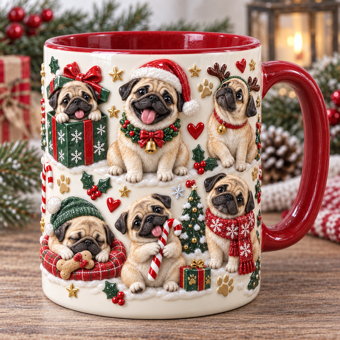 Merry Paws Christmas Accent Mug - Christmas Gift For Dog Lovers