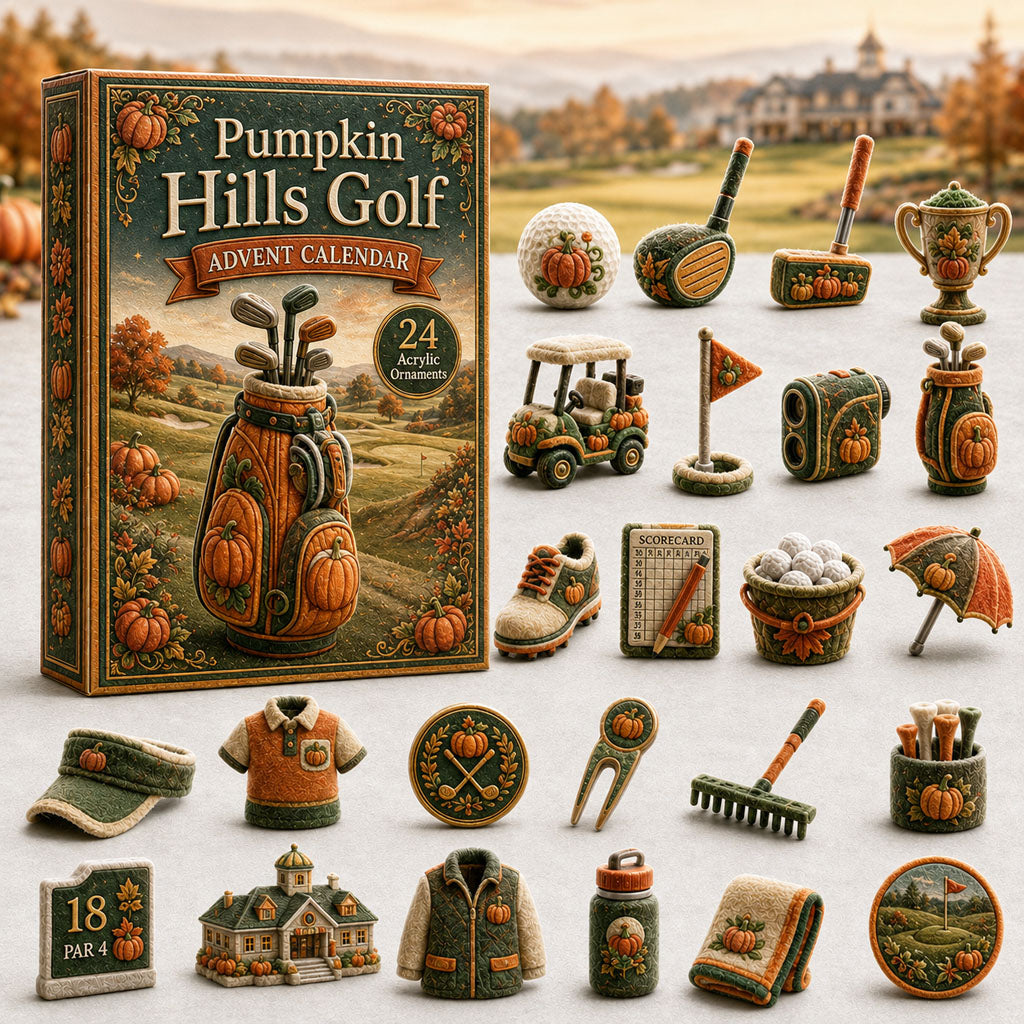 FALL KICKOFF 40% OFF - Pumpkin Hills Golf Advent Calendar 2026 - 24-Day Festive Countdown, Acrylic Charms Blind Box - Gift For Golf Lovers AC0HA044